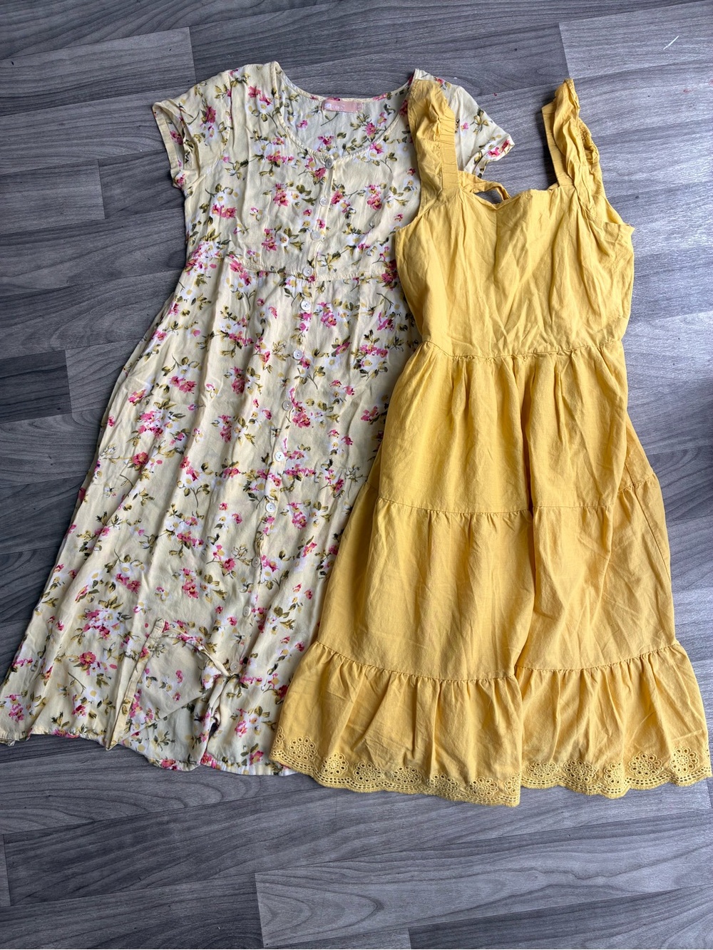 Women’s Dress Bundle | Yellow Tiered & Floral Midi Dresses